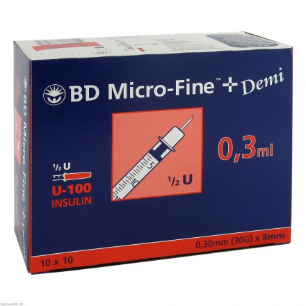 BD Micro-Fine + U100 Insulinspritzen 0,3 ml