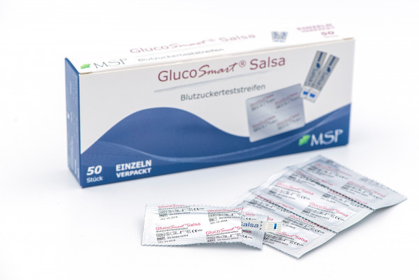 GlucoSmart Salsa Blutzuckerteststreifen, einzeln verpackt