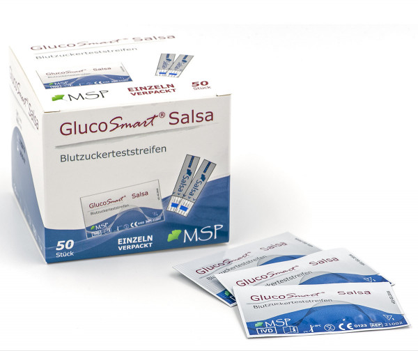 GlucoSmart Salsa Blutzuckerteststreifen, einzeln geblistert